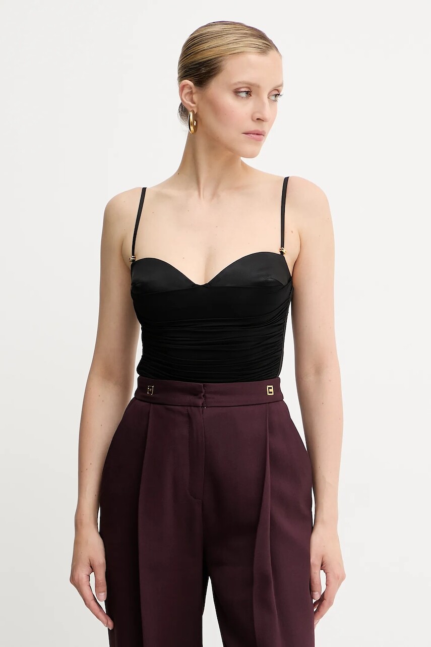 Body Elisabetta Franchi čierna farba, jednofarebné, BO00456E2