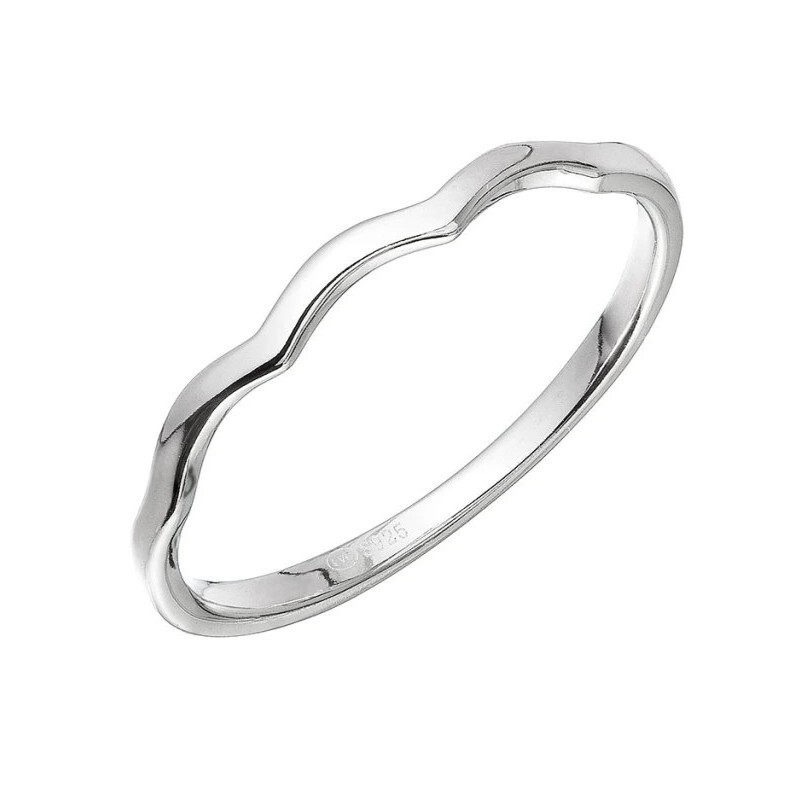 Evolution Group Elegantný strieborný prsteň Vlnky 65002 54 mm