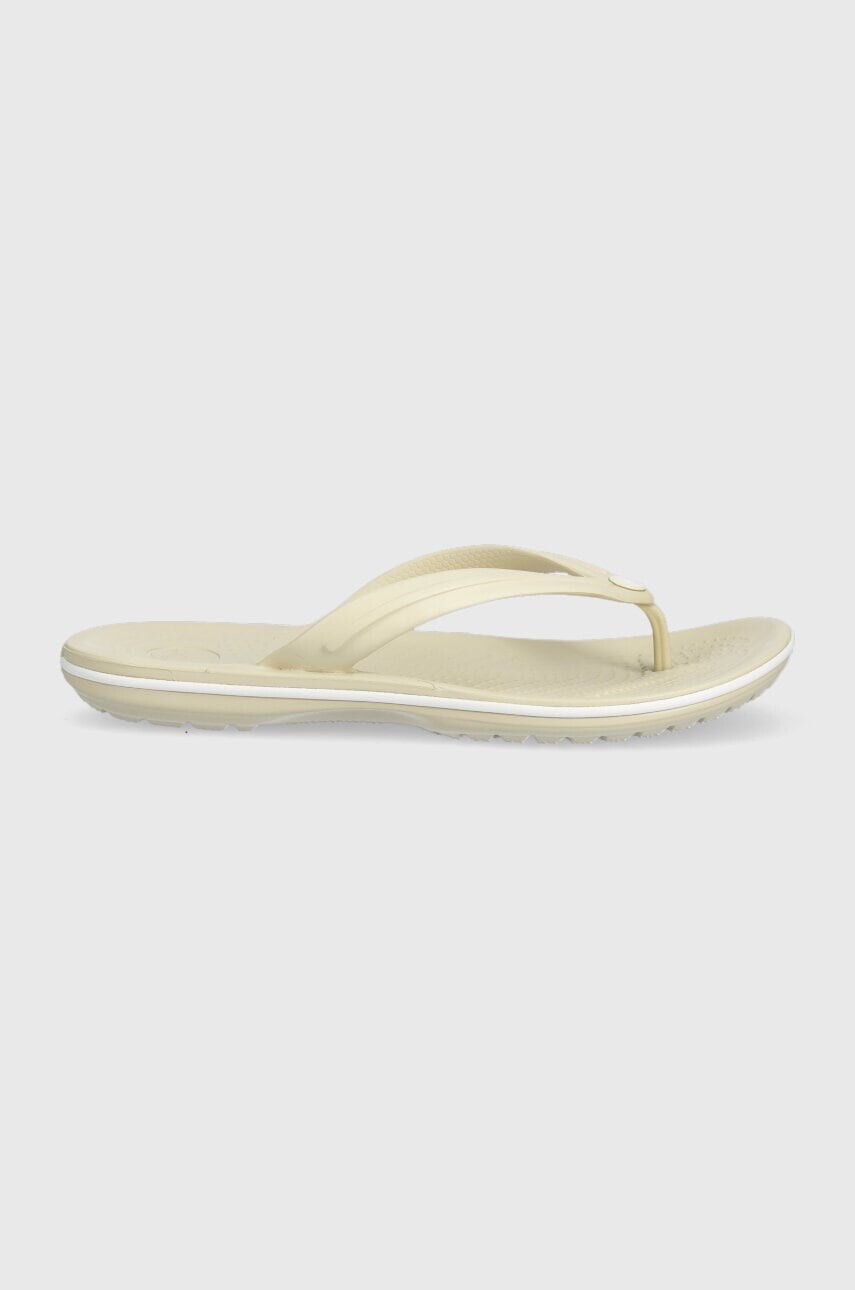 Žabky Crocs Crocband Flip dámske, béžová farba, na plochom podpätku, 207714