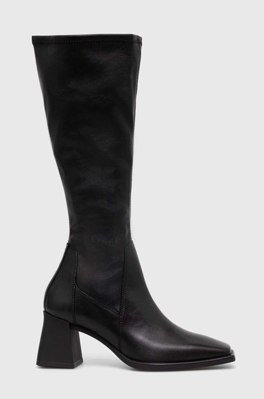 Vysoké čižmy Vagabond Shoemakers HEDDA dámske, čierna farba, na podpätku, 5602.202.20