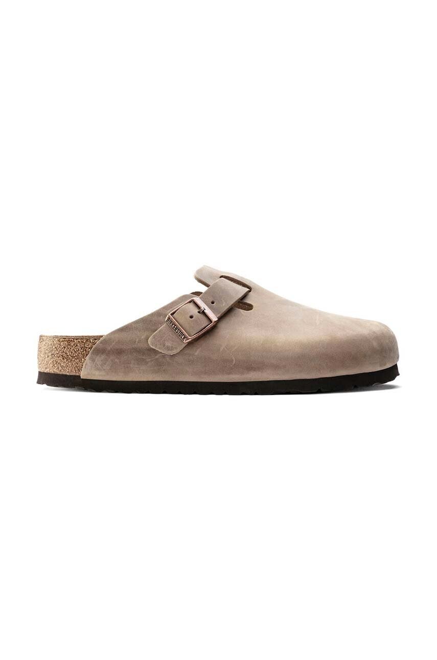 Nubukové šľapky Birkenstock Boston SFB béžová farba, 1019484