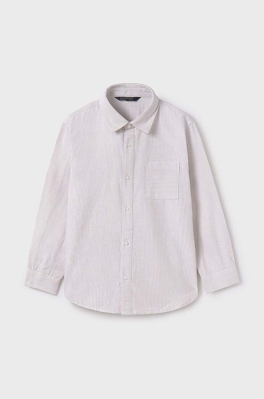 Detská bavlnená košeľa Mayoral biela farba, 7109