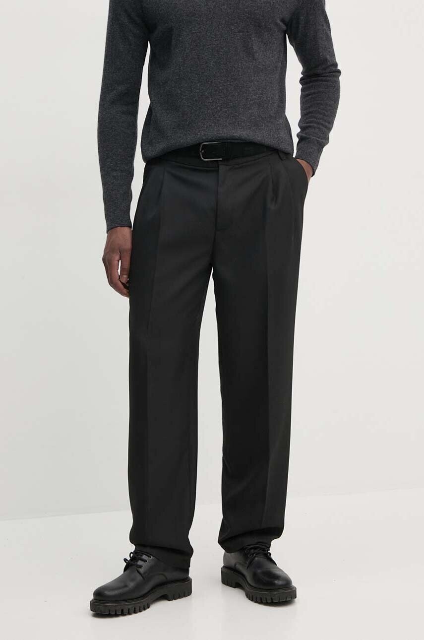Nohavice Versace Jeans Couture pánske, čierna farba, rovné, 77GAA125 N0309