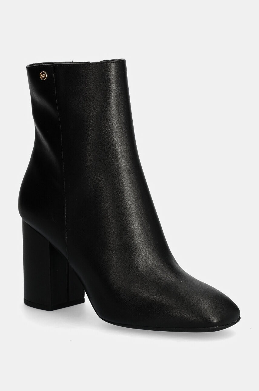Členkové topánky MICHAEL Michael Kors Hazel dámske, čierna farba, na podpätku, 40F4HZHEEL.001