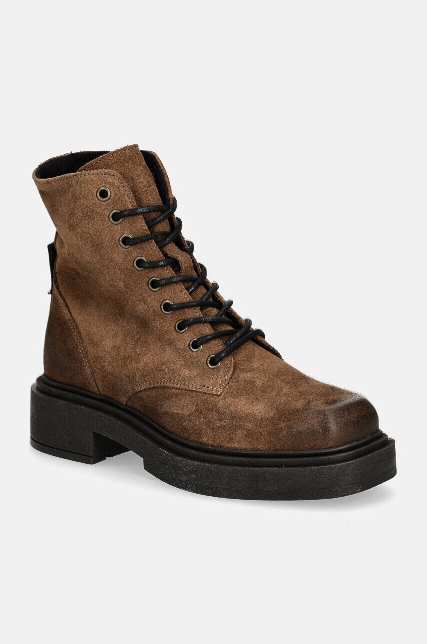 Semišové topánky Steve Madden Chiney dámske, béžová farba, na plochom podpätku, SM11003204