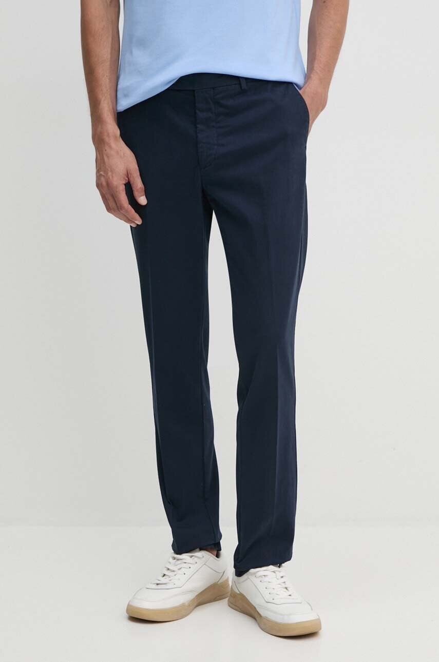 Nohavice Hackett London pánske, tmavomodrá farba, rovné, HM212487R