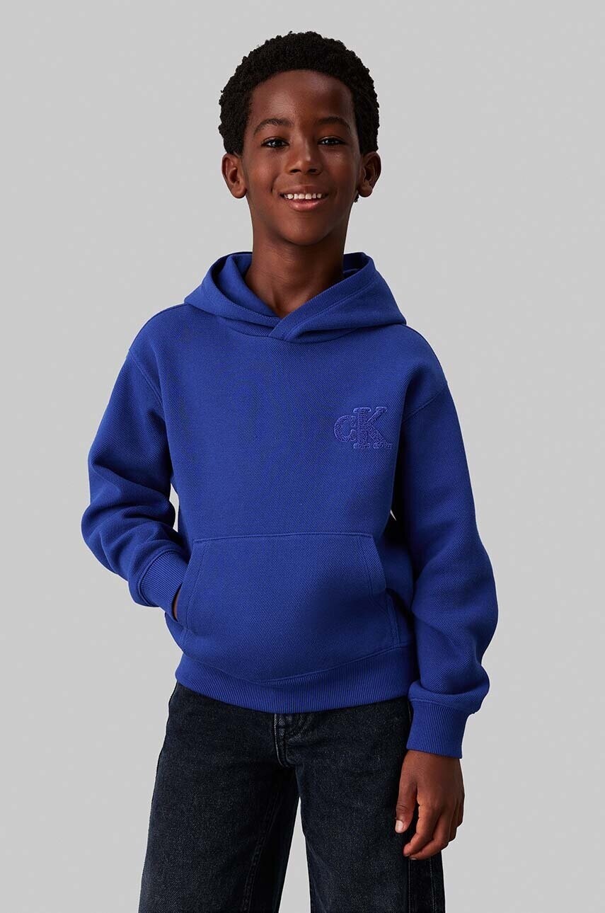 Detská mikina Calvin Klein Jeans s kapucňou, s nášivkou, IB0IB02216