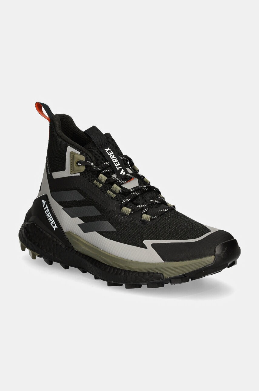 Topánky adidas TERREX Free Hiker 2 Gore-Tex pánske, čierna farba, jemne zateplené, IH3526