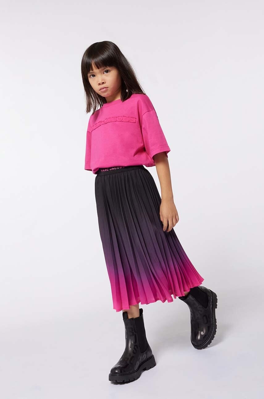 Dievčenská sukňa Marc Jacobs fialová farba, midi, áčkový strih, W60367