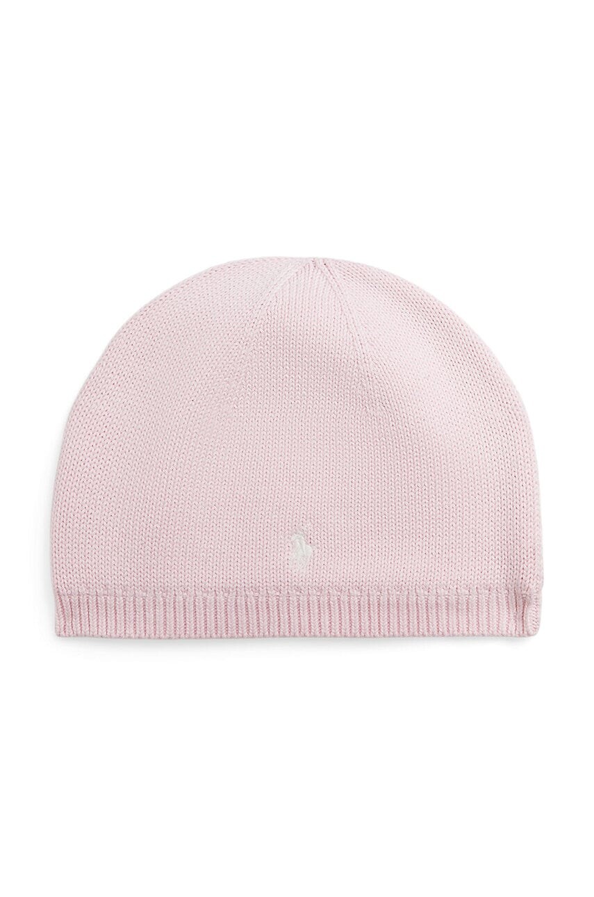 Detská bavlnená čiapka Polo Ralph Lauren ružová farba biela, 323953201004