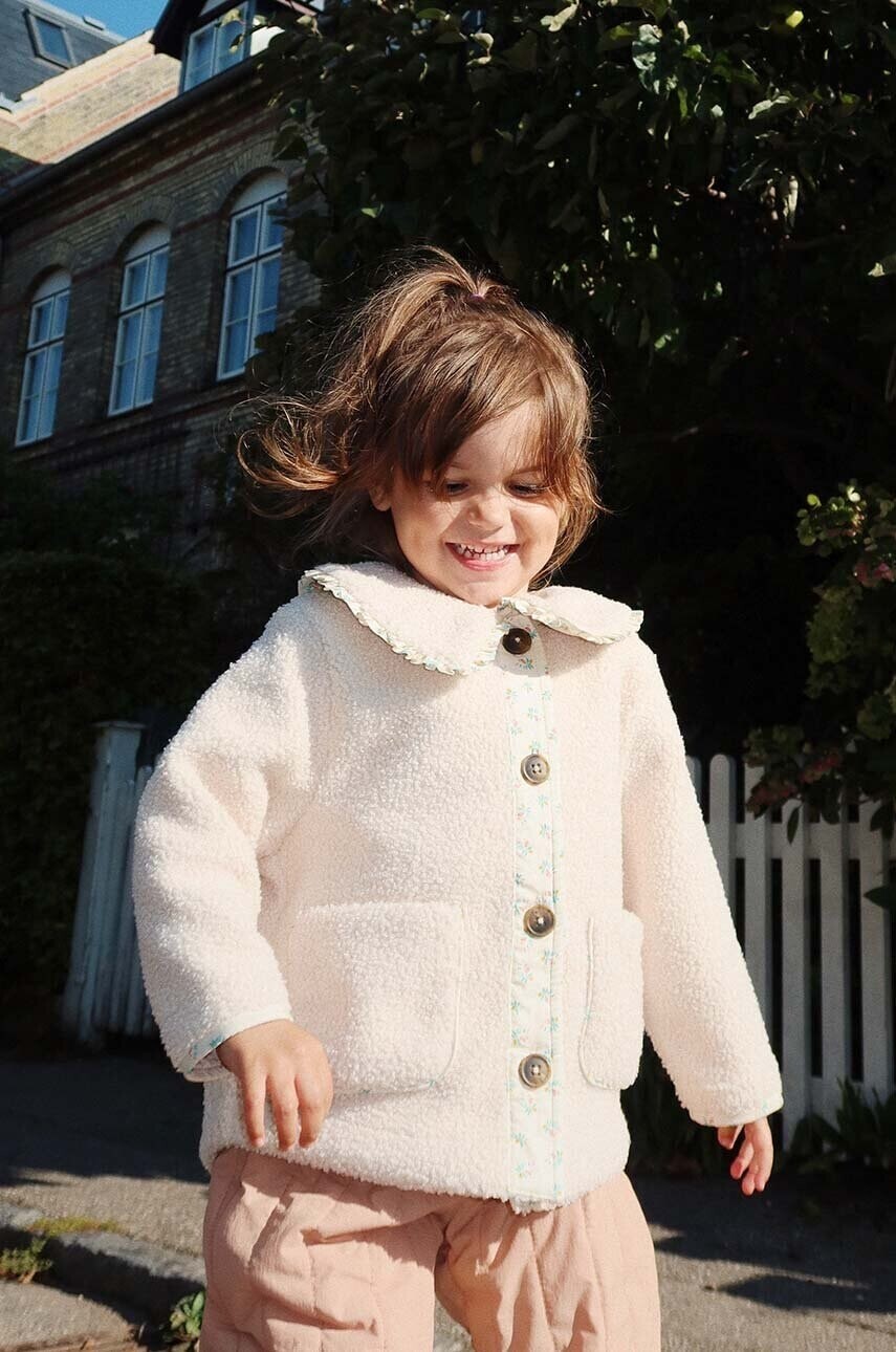 Detský kabát Konges Sløjd GRIZZ COLLAR JACKET GRS béžová farba, KS101234
