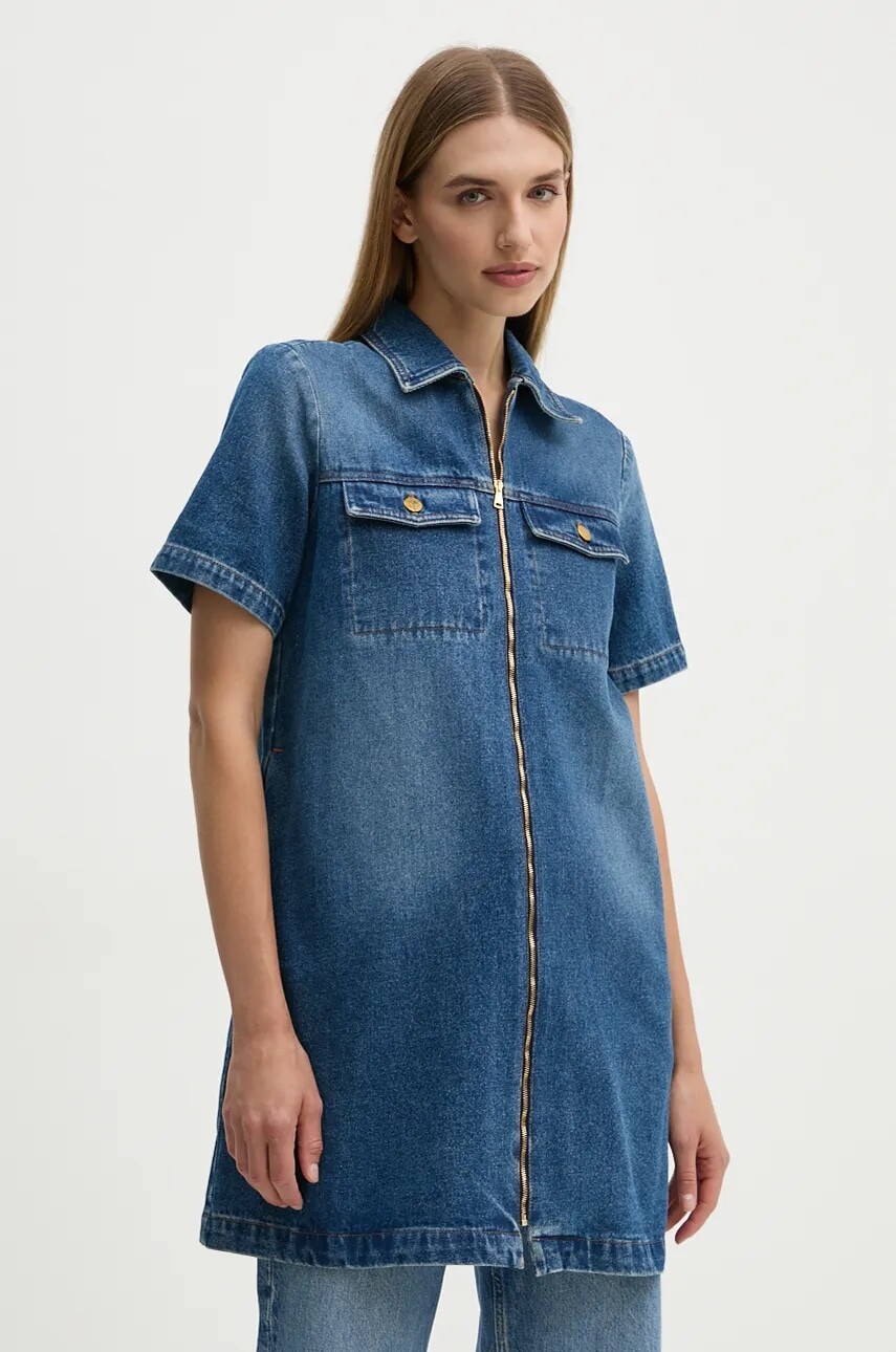 Rifľové šaty A.P.C. robe amanda mini, rovný strih, COGZU.F35104