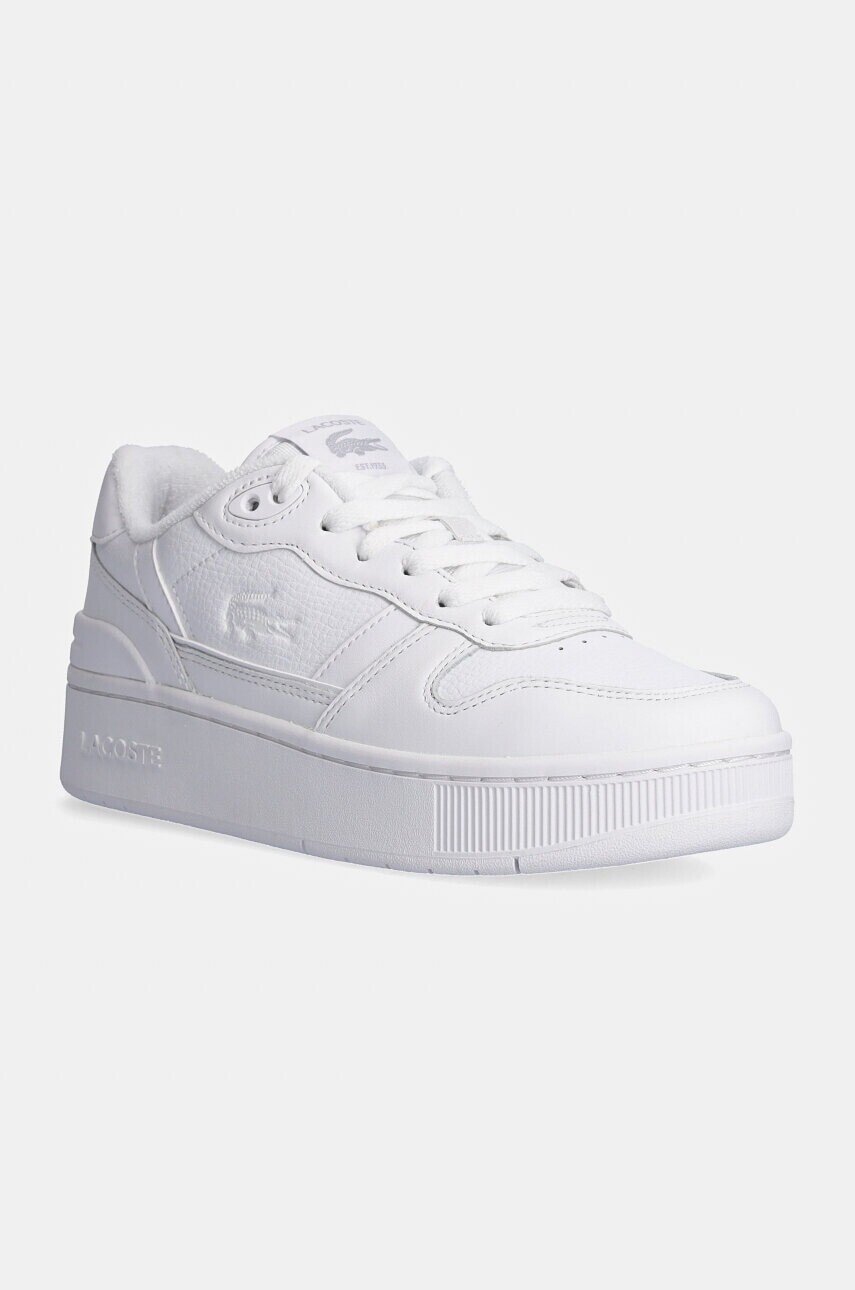 Kožené tenisky Lacoste T-Clip Platform biela farba, 48SFA0046