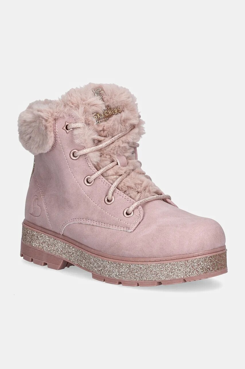 Detské zimné topánky Skechers STREET GLITZ ružová farba, 310952L
