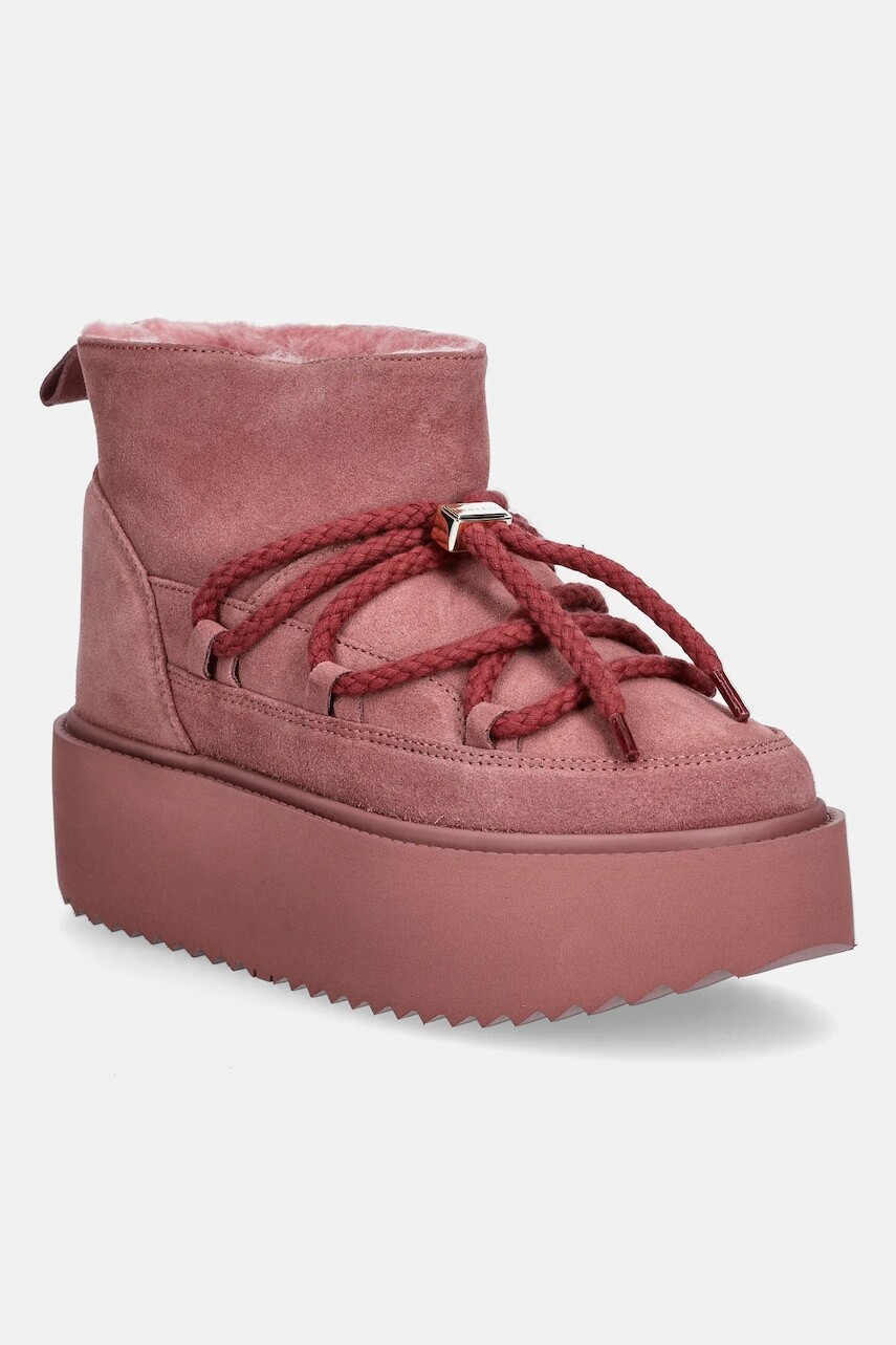Semišové snehule Inuikii Classic Low Platform ružová farba, 75204-004