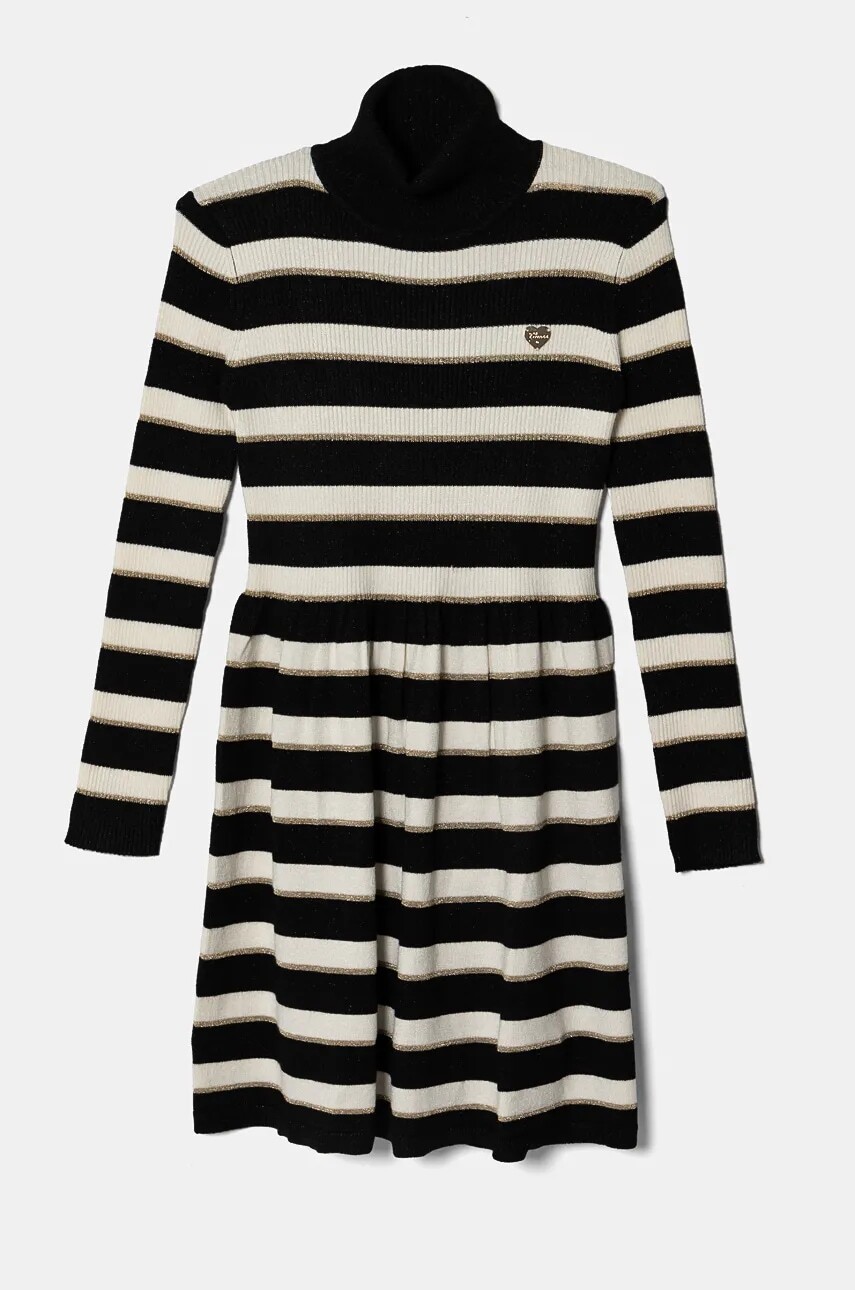 Dievčenské šaty Guess čierna farba, mini, áčkový strih, J4BK07 Z3I42
