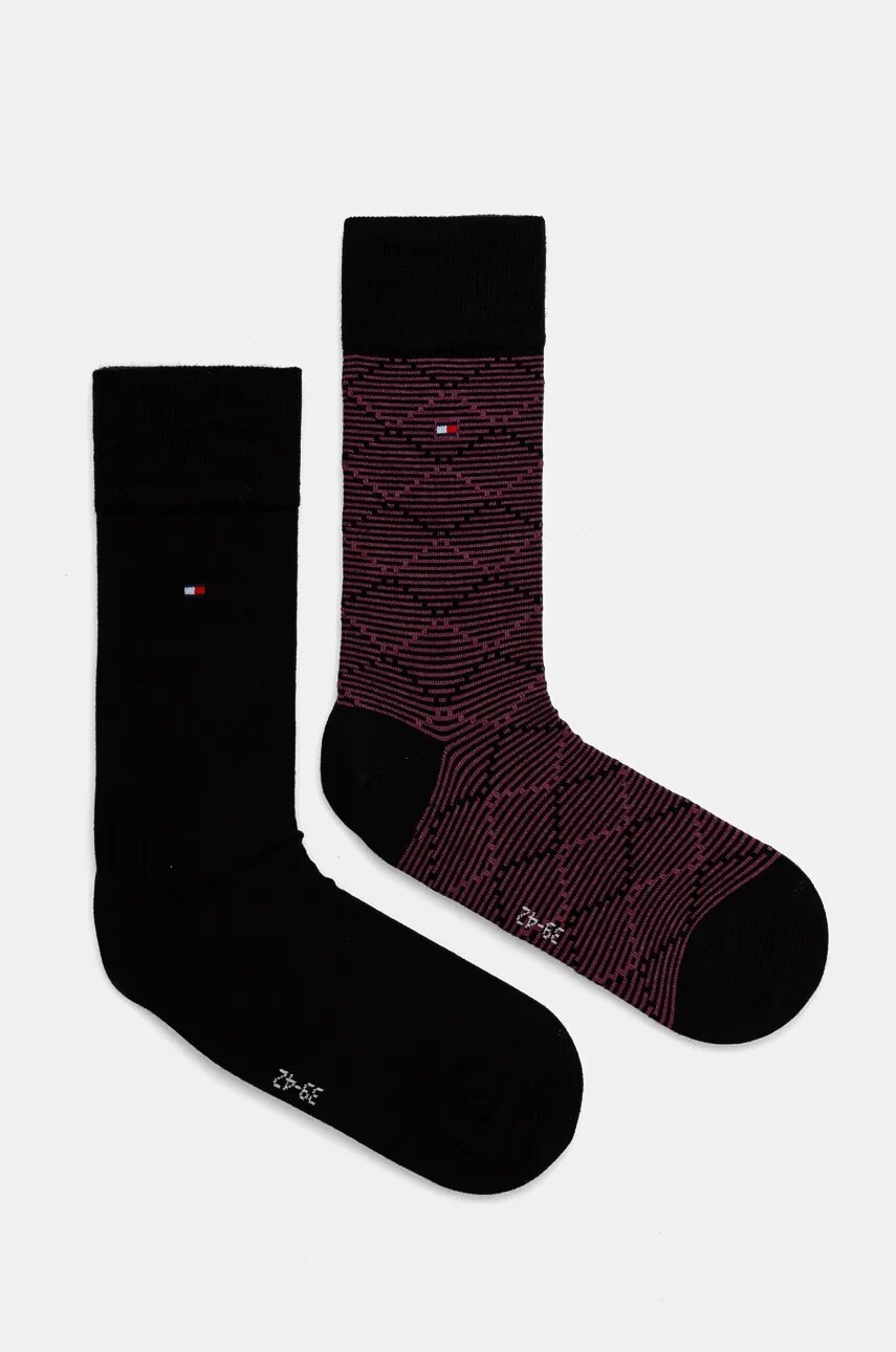 Ponožky Tommy Hilfiger 2-pak pánske, čierna farba, 701229843