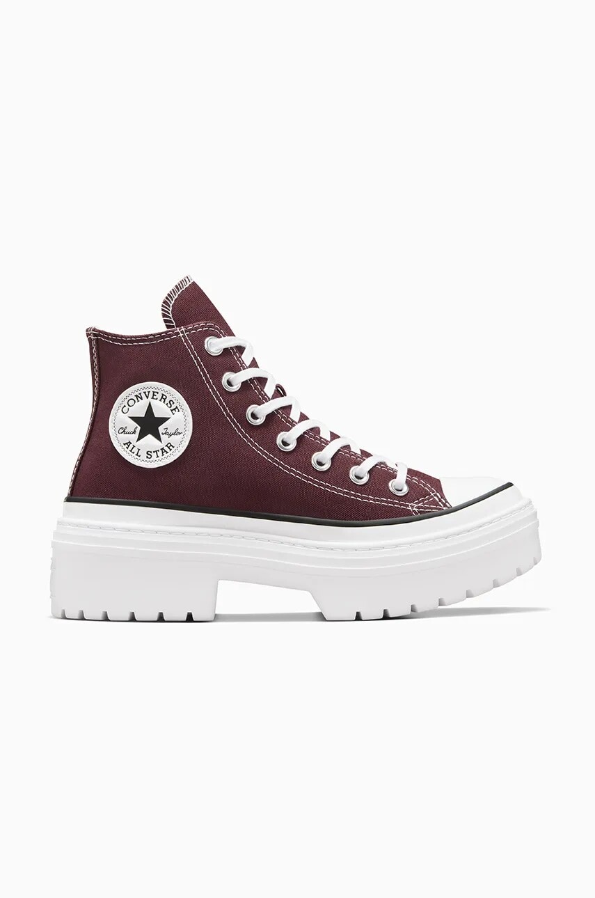 Tenisky Converse Chuck Taylor All Star Lugged Heel dámske, bordová farba, A09401C