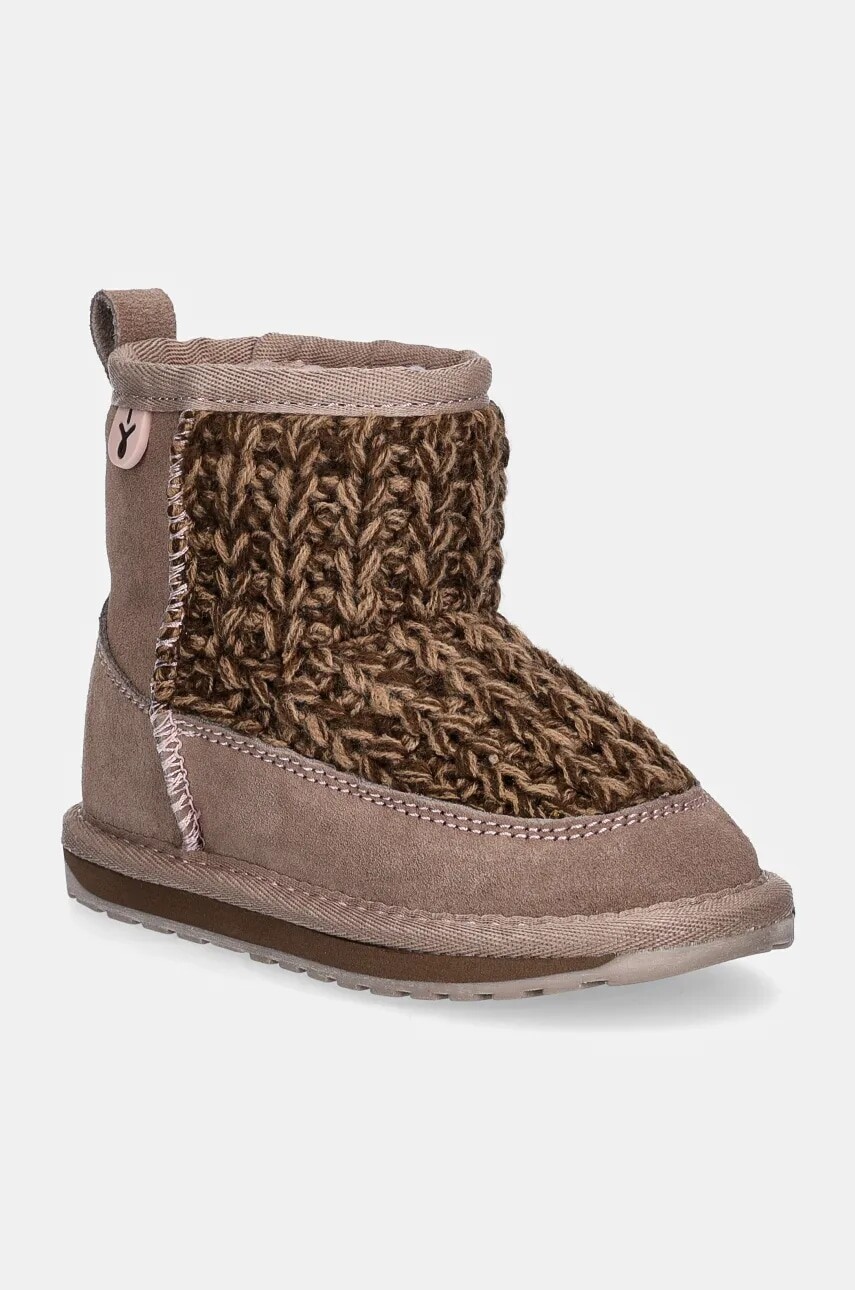 Detské snehule Emu Australia Mauboy Knit hnedá farba, K13106
