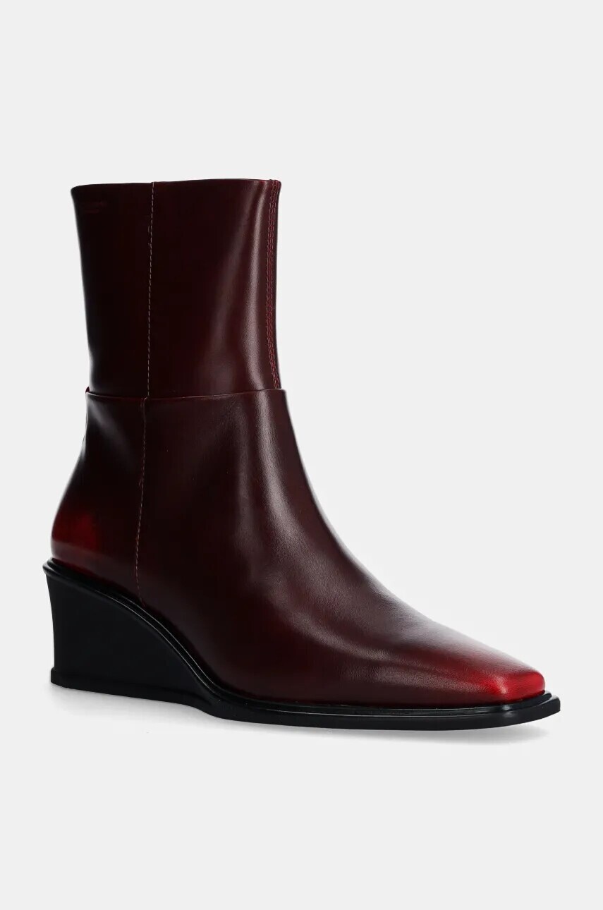 Kožené členkové topánky Vagabond Shoemakers AINO dámske, bordová farba, na kline, 5829-018-47