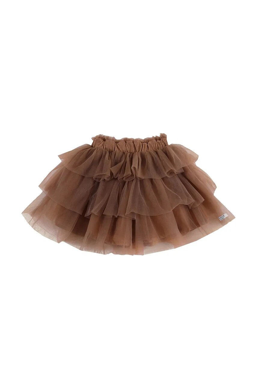 Dievčenská sukňa Donsje Mirre Skirt hnedá farba, mini, áčkový strih, 4087700
