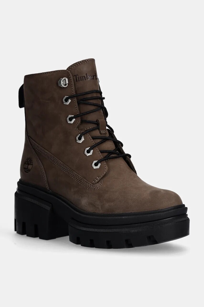 Nubukové workery Timberland Everleigh hnedá farba, na podpätku, TB0A2EGSEM51