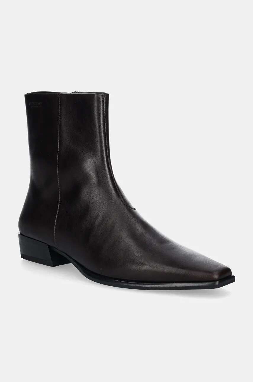 Kožené členkové topánky Vagabond Shoemakers NELLA dámske, hnedá farba, na plochom podpätku, 5416-001-35