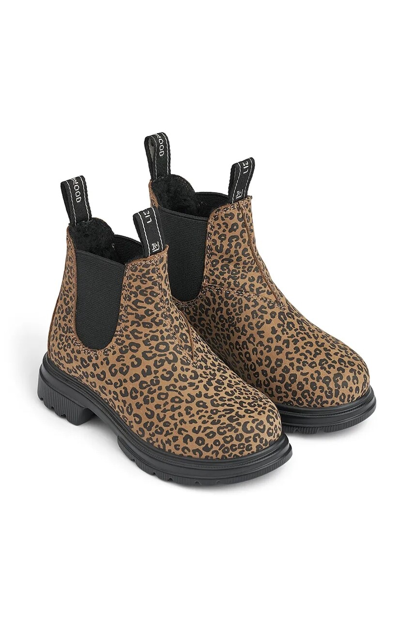 Detské nubukové členkové čižmy Liewood Daria Leather Boot zelená farba, LW19371