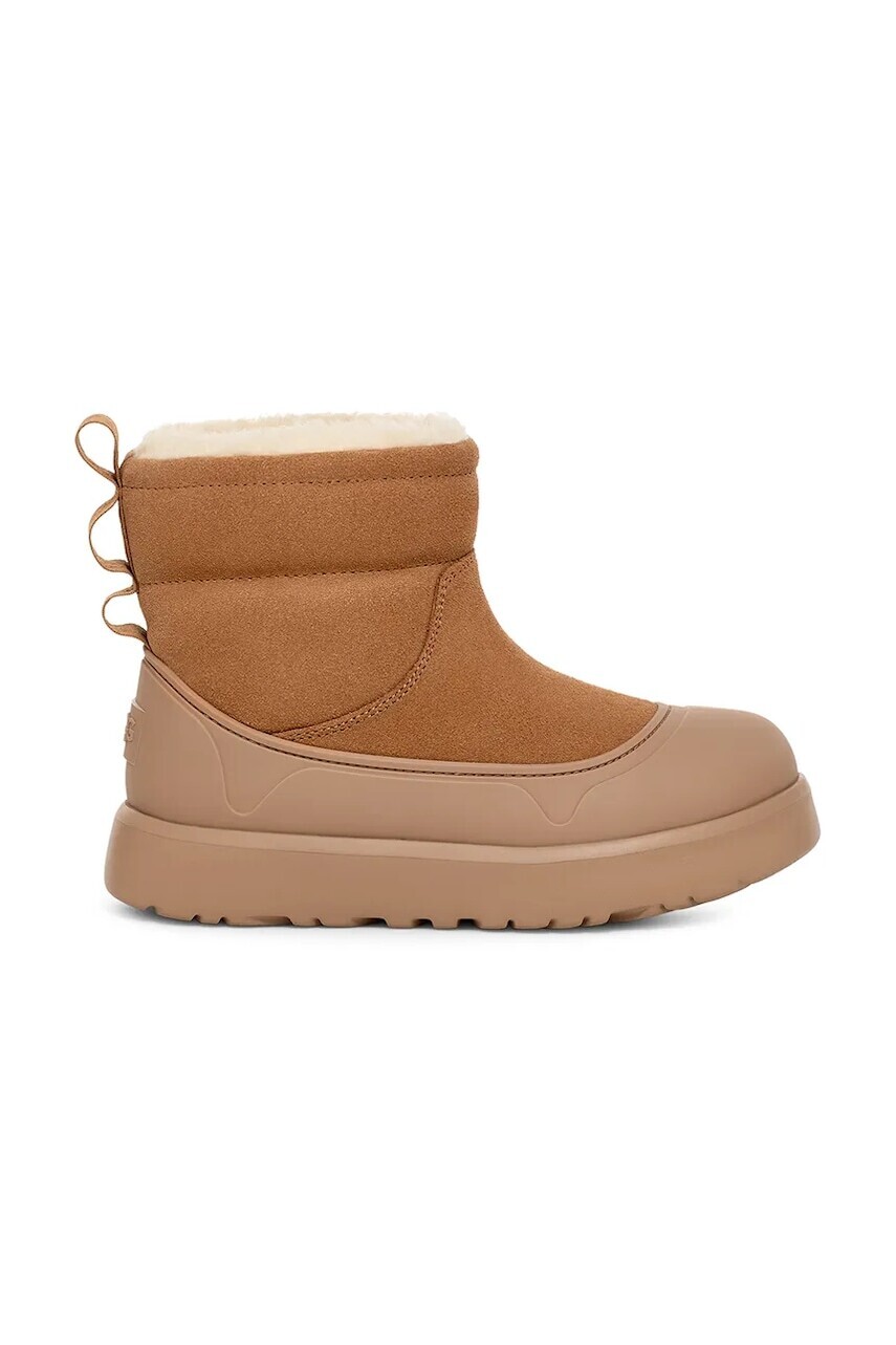 Detské semišové snehule UGG KIDS CLASSIC MINI MOD hnedá farba, 1157691K