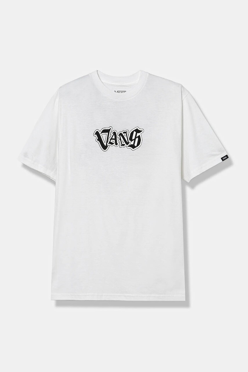 Detské bavlnené tričko Vans SHATTERED béžová farba, s potlačou, VN000JW9WHT1