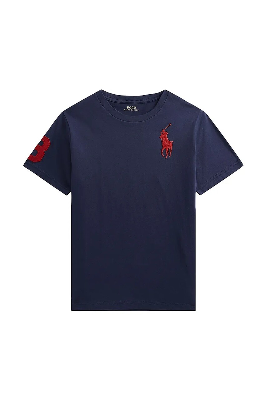 Detské bavlnené tričko Polo Ralph Lauren tmavomodrá farba, s potlačou, 323832907039