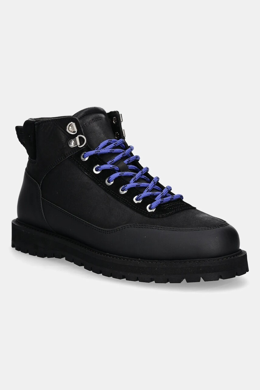 Nubukové topánky GARMENT PROJECT Olaf Lace-Up Boot čierna farba, GPF2607