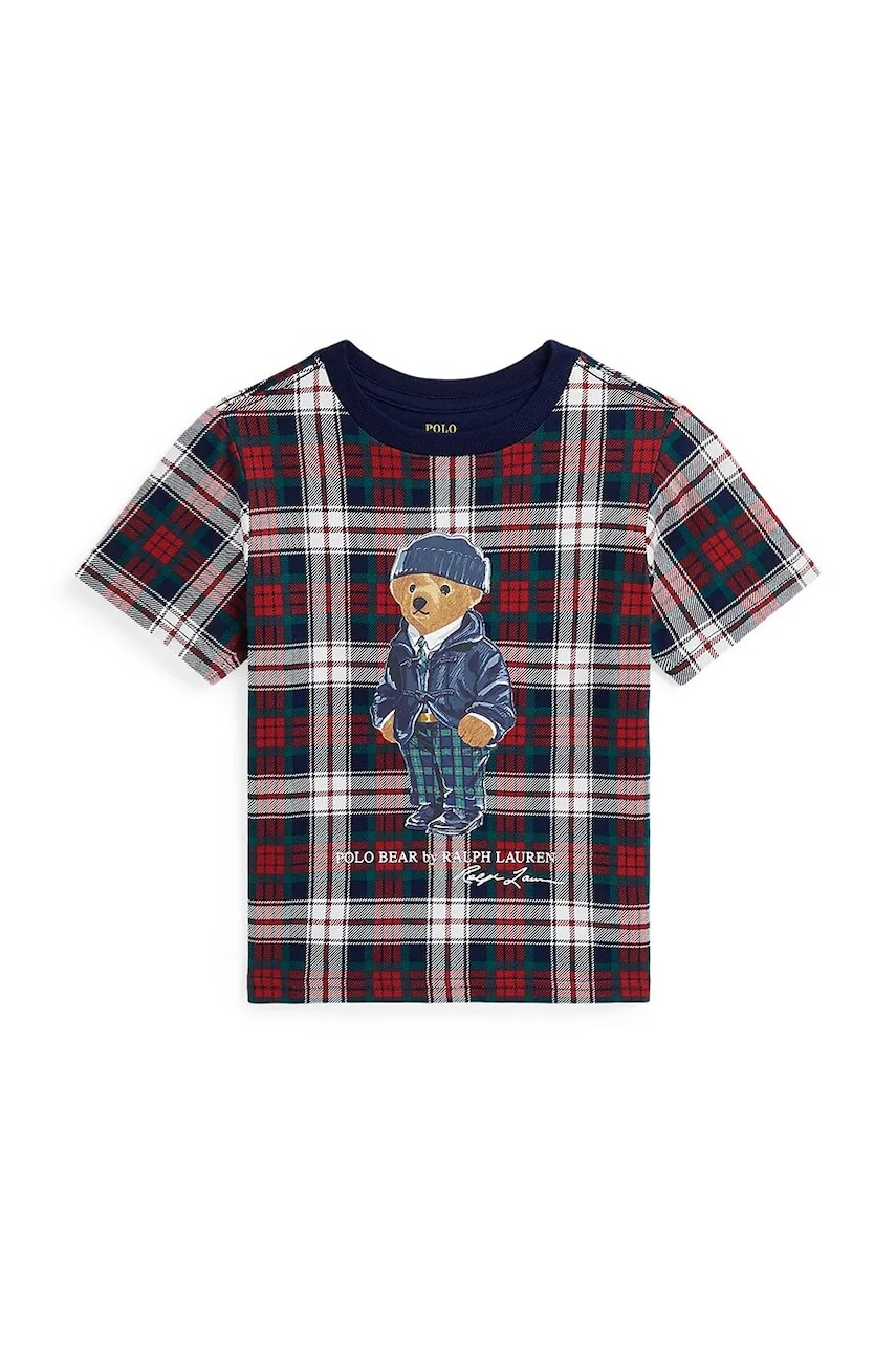 Detské bavlnené tričko Polo Ralph Lauren bordová farba, vzorované, 322953041001
