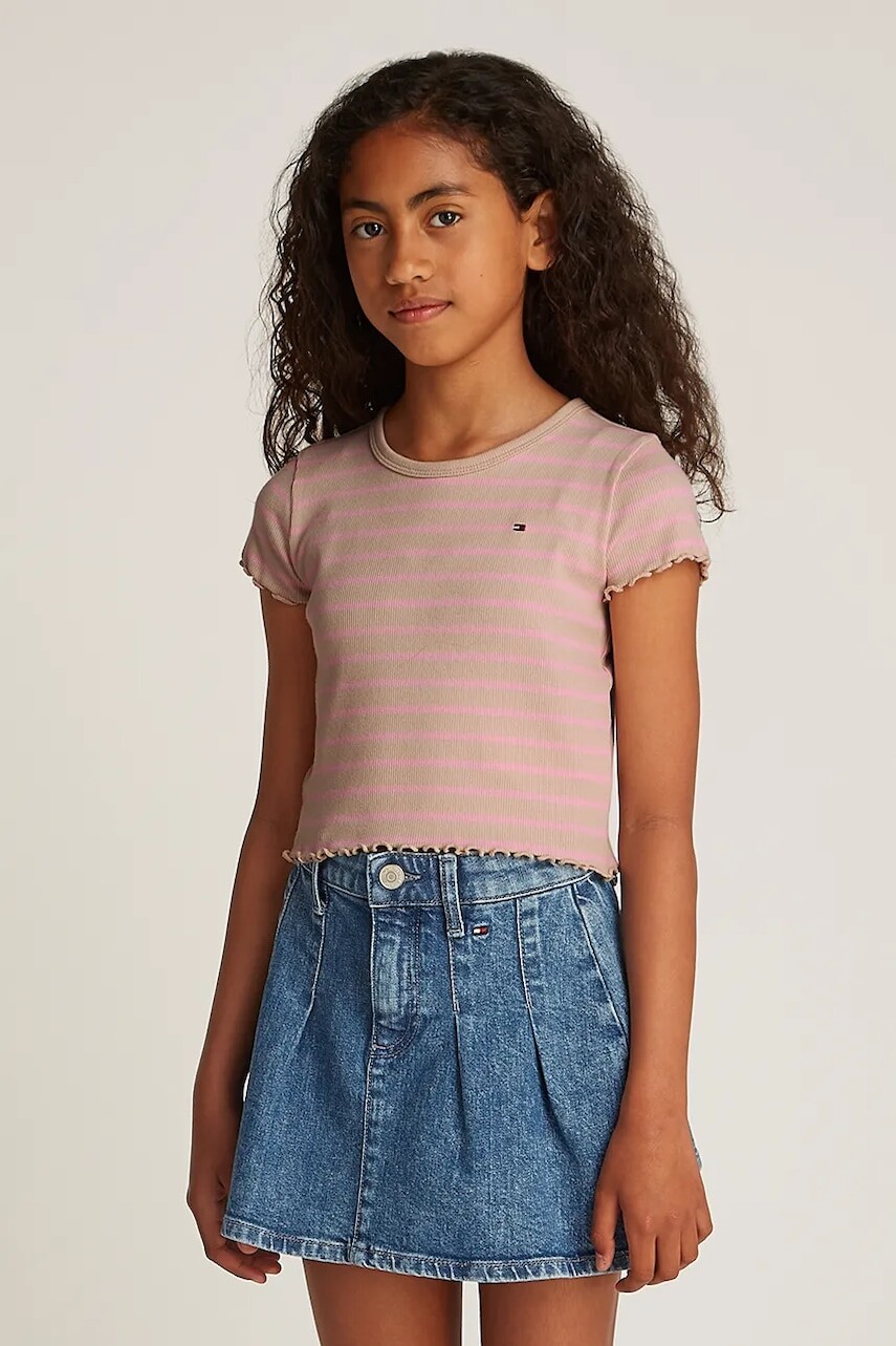 Detské tričko Tommy Hilfiger ružová farba, KG0KG08509