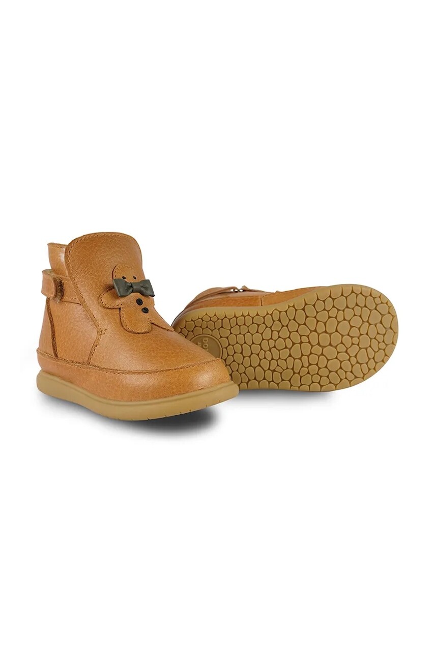 Detské zimné kožené topánky Donsje Abbus Shoes Gingerbread hnedá farba, 1500103