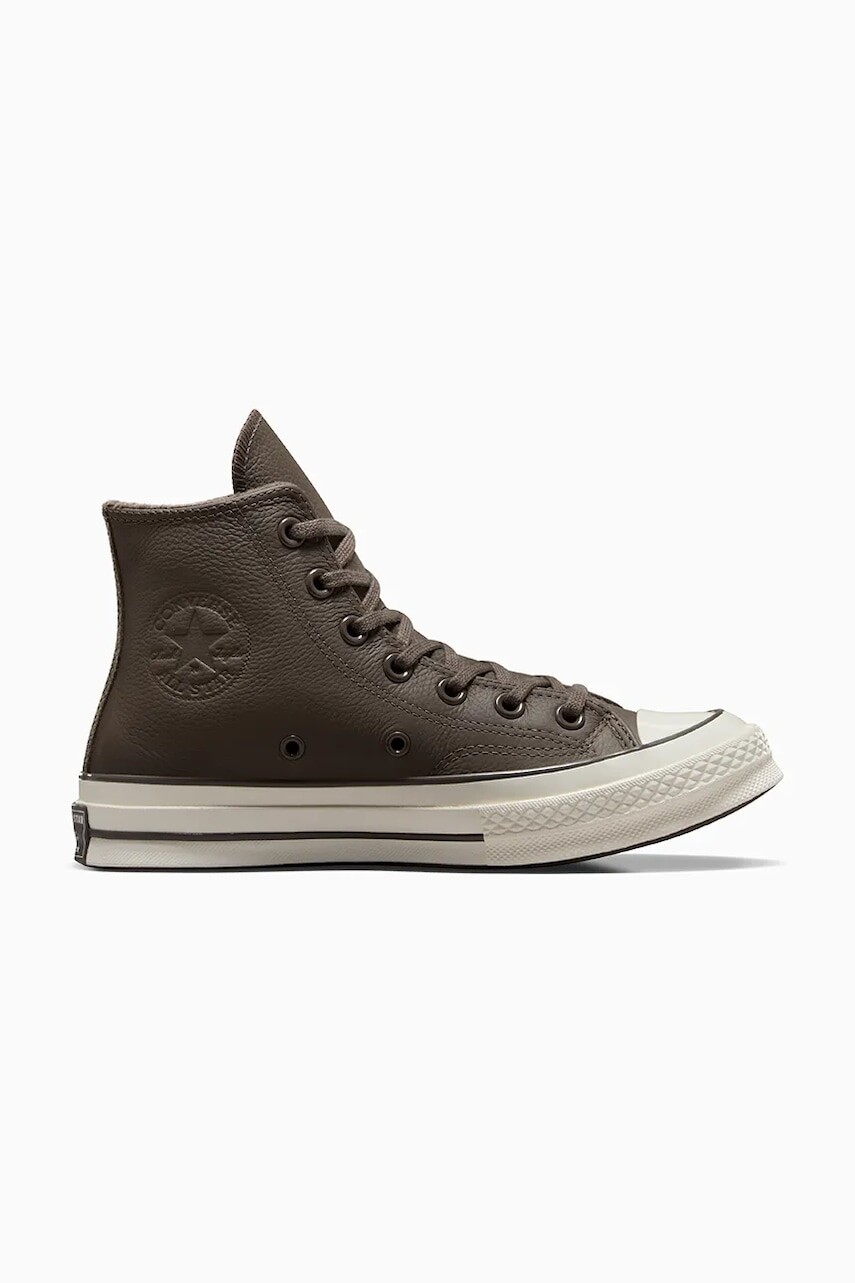 Kožené tenisky Converse Chuck 70 hnedá farba, A12347C