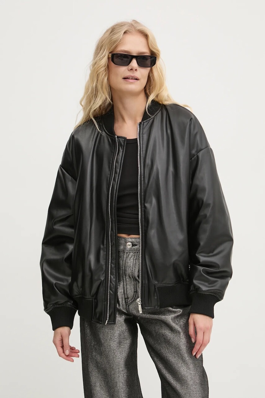 Bunda Chiara Ferragni dámsky, čierna farba, prechodná, oversize, 77CBSH01