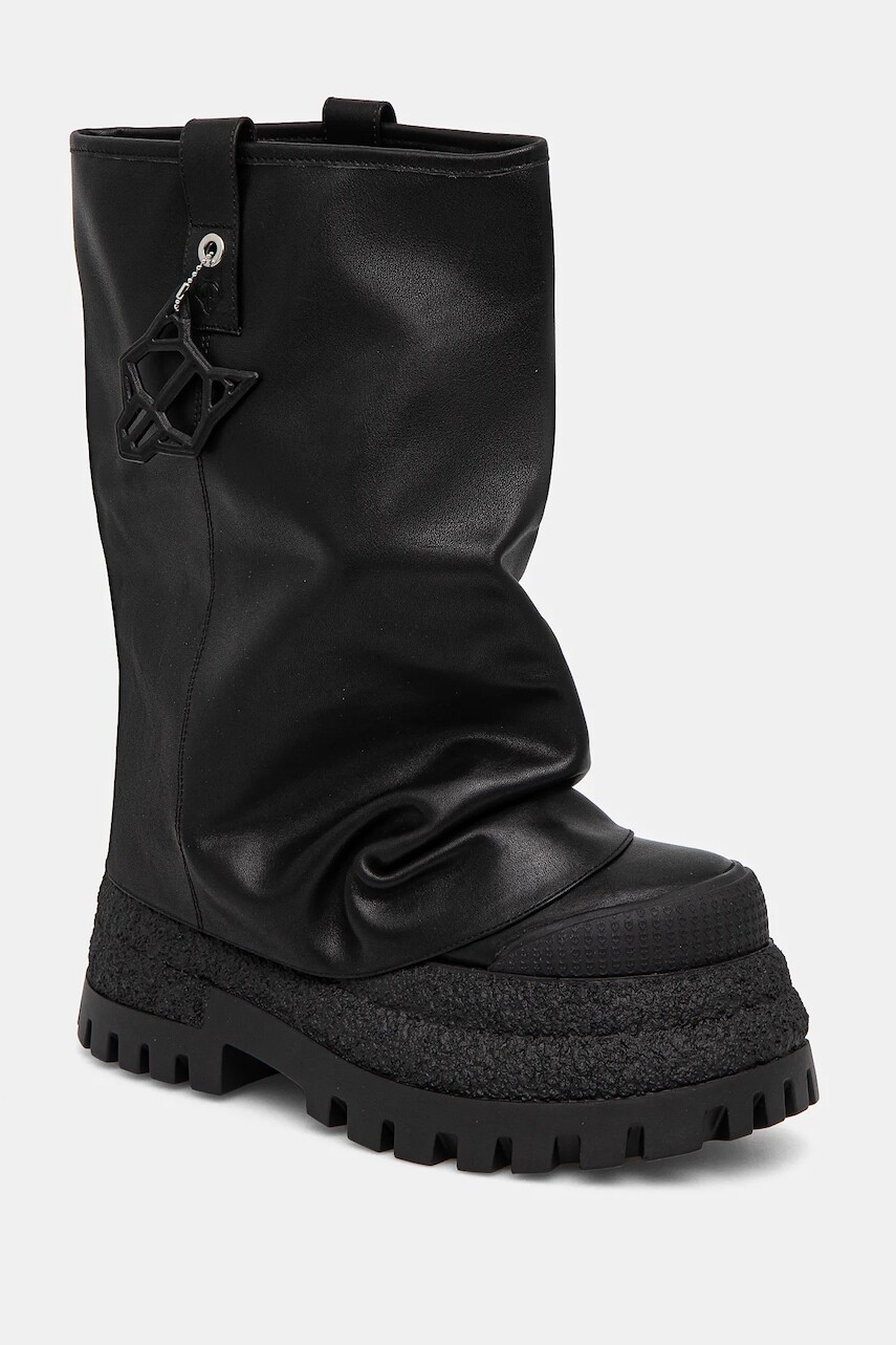 Kožená obuv Naked Wolfe Disturb dámske, čierna farba, na platforme, Leather Black