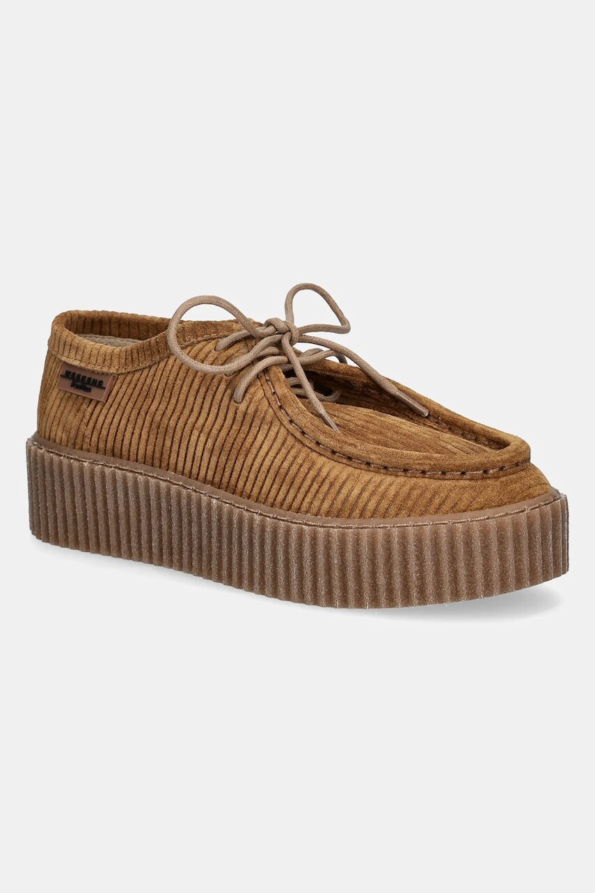 Semišové poltopánky Weekend Max Mara KAPOK dámske, hnedá farba, na platforme, 2515521114600
