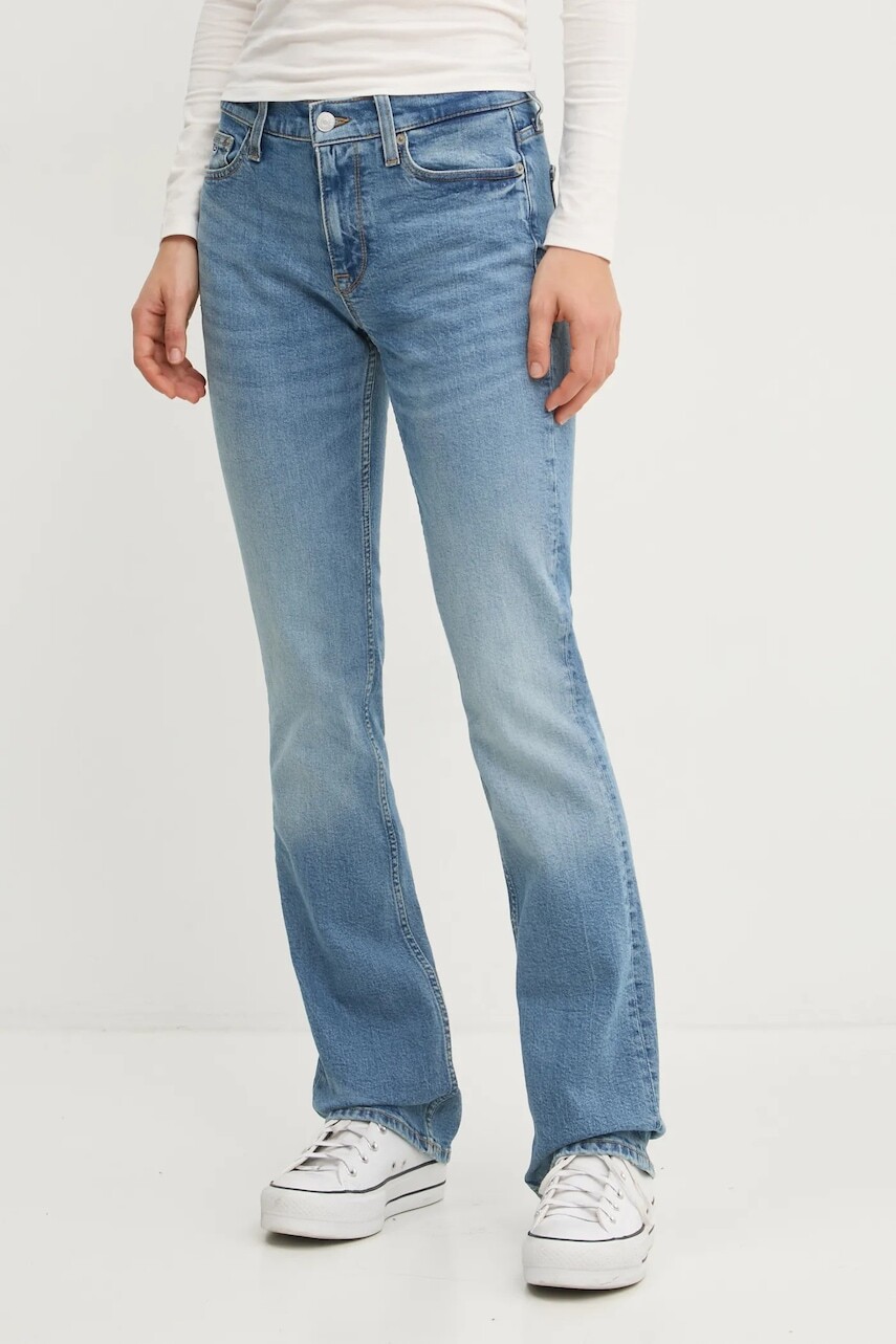 Rifle Tommy Jeans dámske, stredne vysoký pás, DW0DW19565