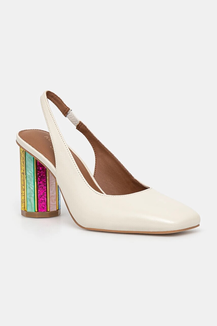 Lodičky Kurt Geiger London Perspex Heel Sling béžová farba, na podpätku, 3968541309