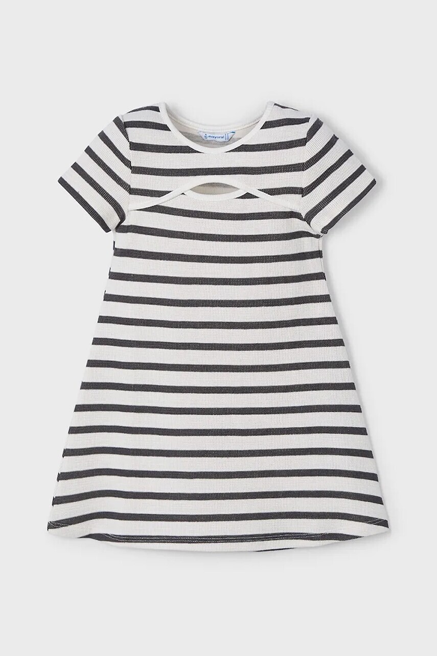 Dievčenské šaty Mayoral čierna farba, mini, rovný strih, 3924