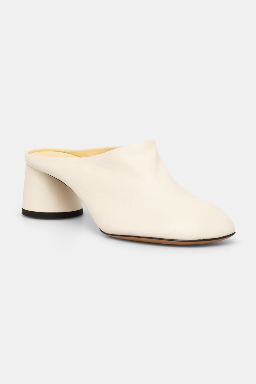 Kožené šľapky Proenza Schouler Glove dámske, béžová farba, na podpätku, SH251033A