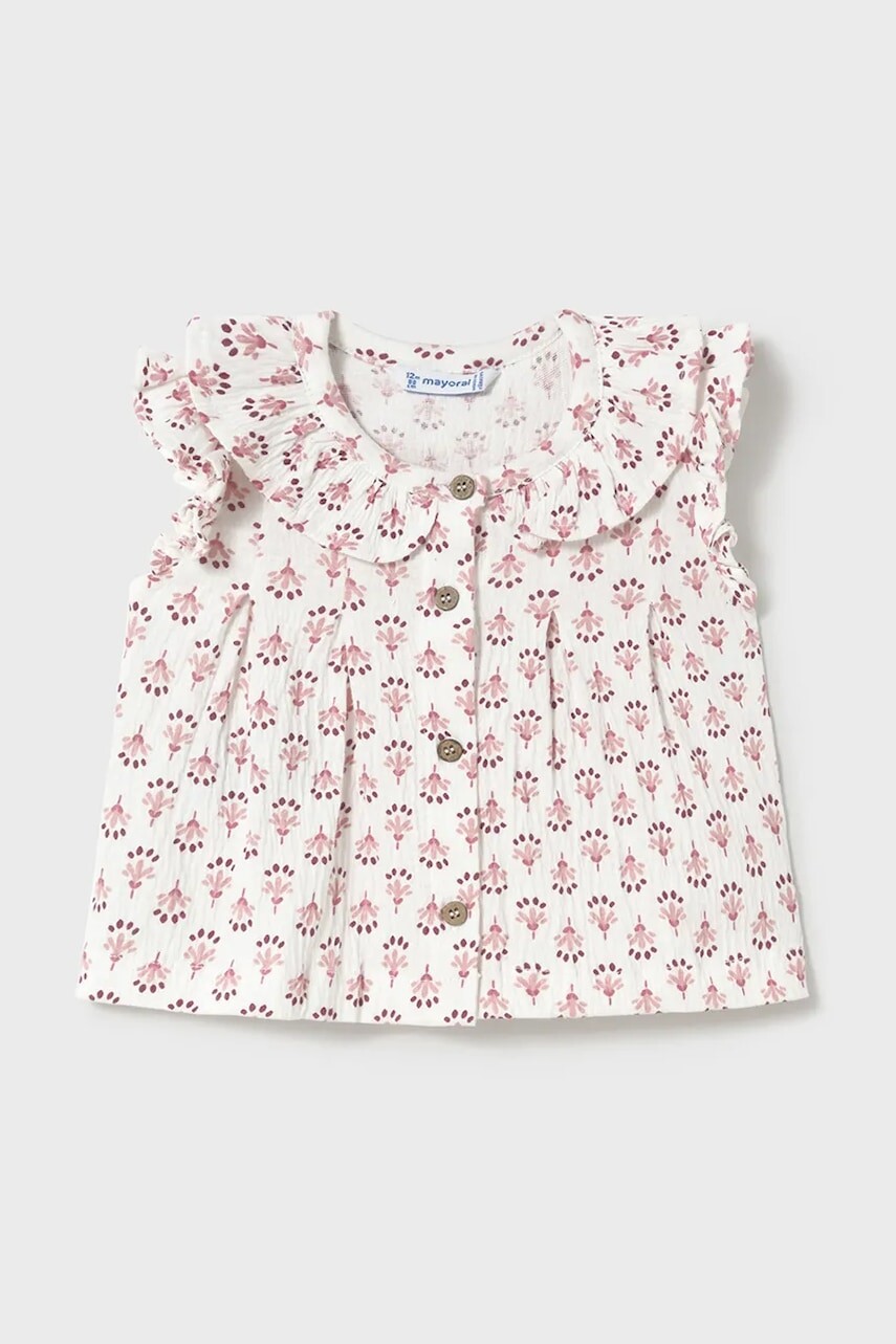 Detská bavlnená blúzka Mayoral ružová farba, vzorovaná, 1105