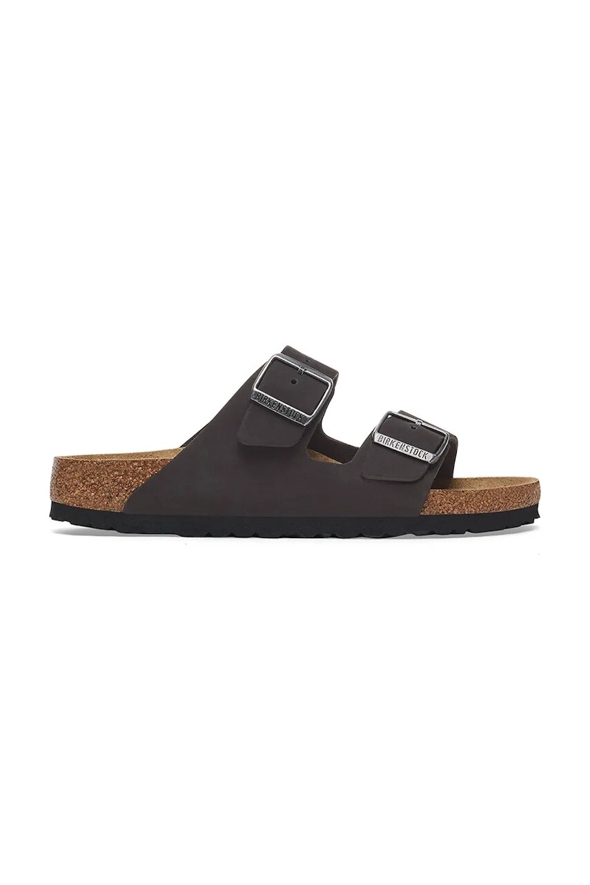 Nubukové šľapky Birkenstock Arizona SFB čierna farba, 1019035