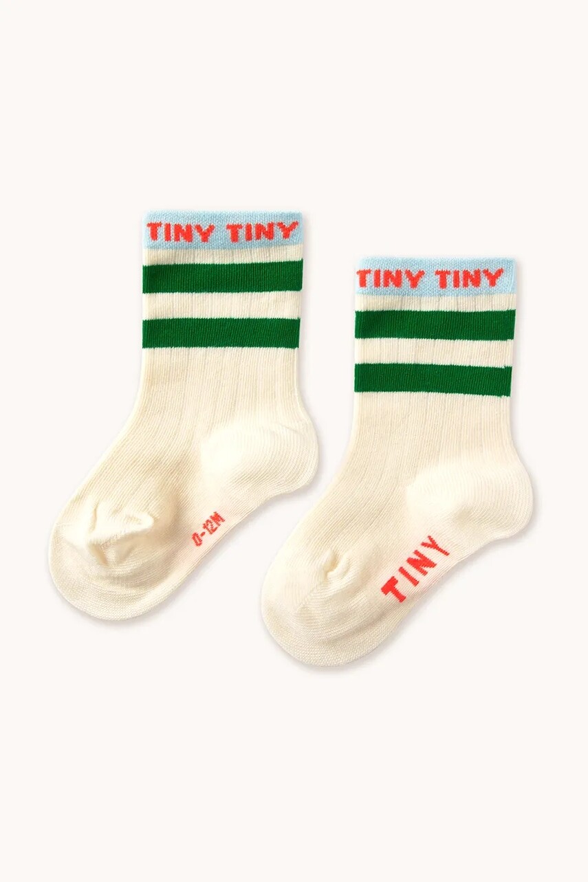 Detské ponožky Tinycottons TINY MEDIUM HEIGHT SOCKS zelená farba, SS25-456