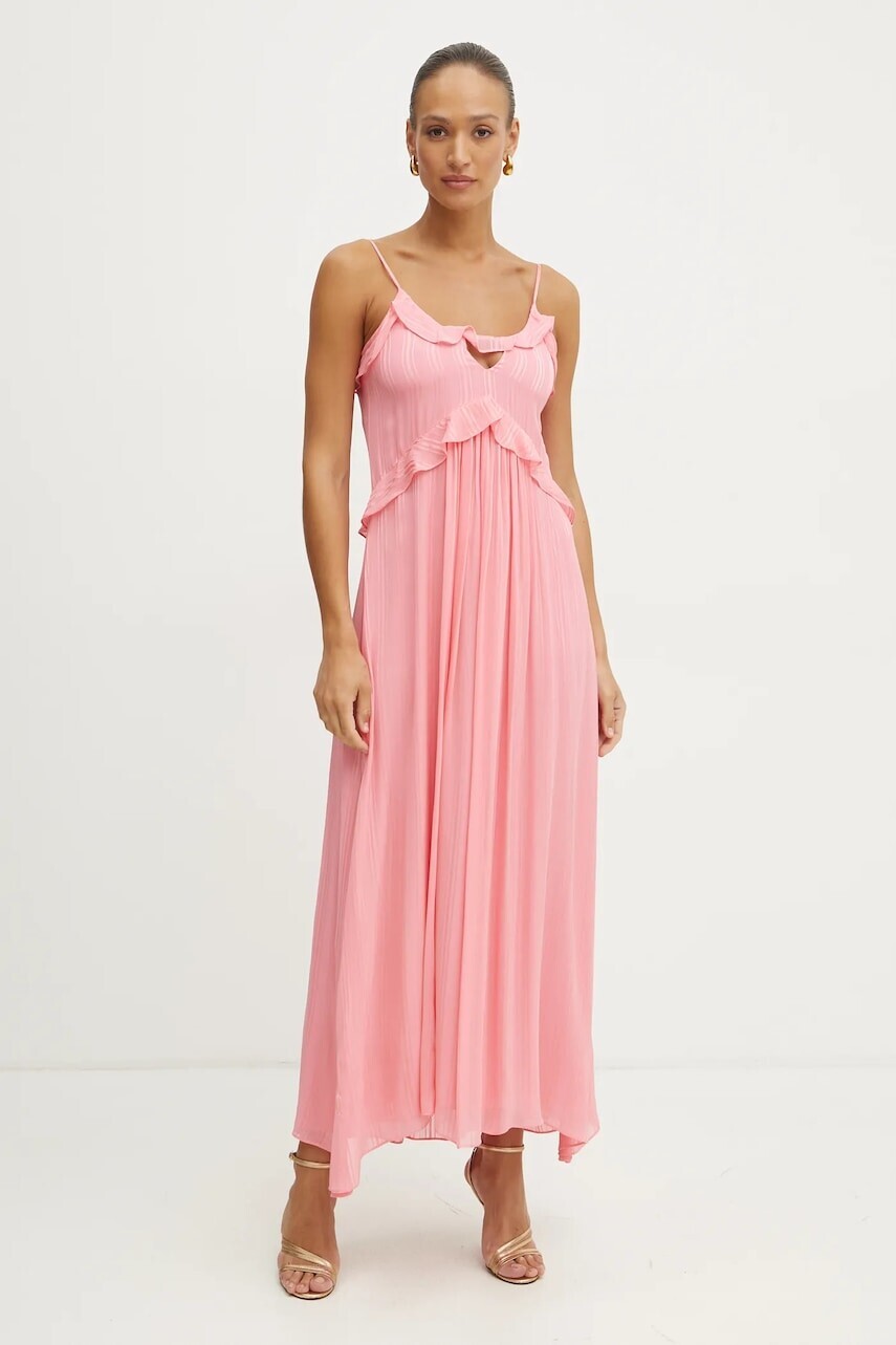 Šaty Twinset ružová farba, maxi, áčkový strih, 251TP2262
