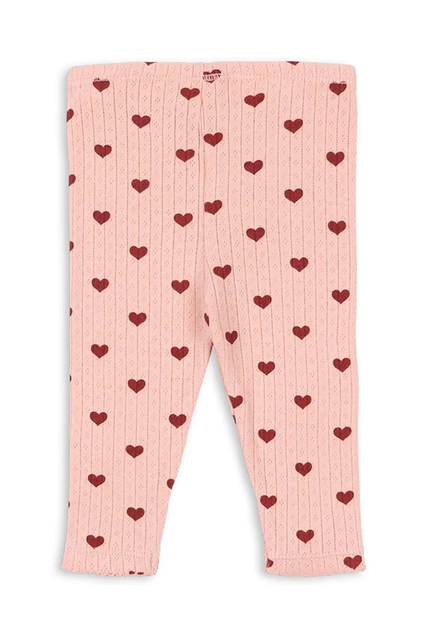Detské bavlnené legíny Konges Sløjd MINNIE PANTS GOTS ružová farba, vzorované, KS102584