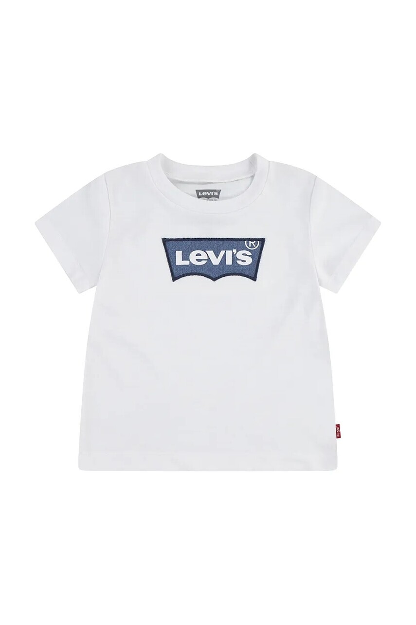 Detské tričko Levi's MY FIRST BATWING TEE biela farba, s nášivkou, 6EM318
