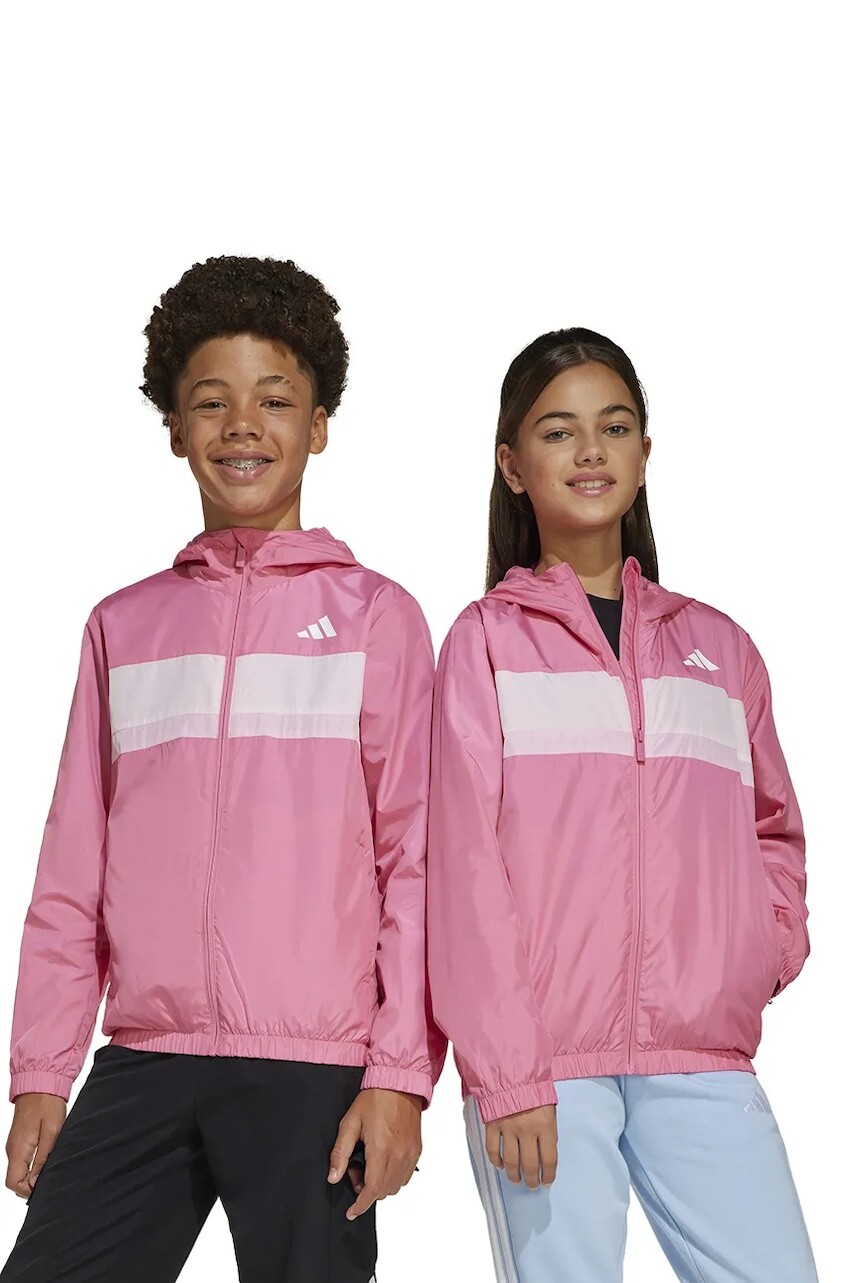 Detská bunda adidas ružová farba, JD0025